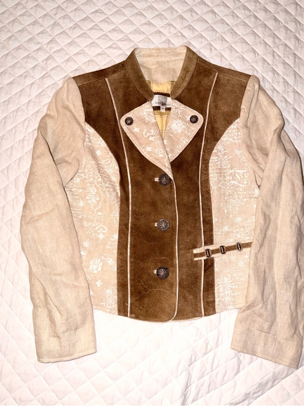 Spieth & Wensky Women’s Linen Suede Trachten Jacket Bavarian EU 38